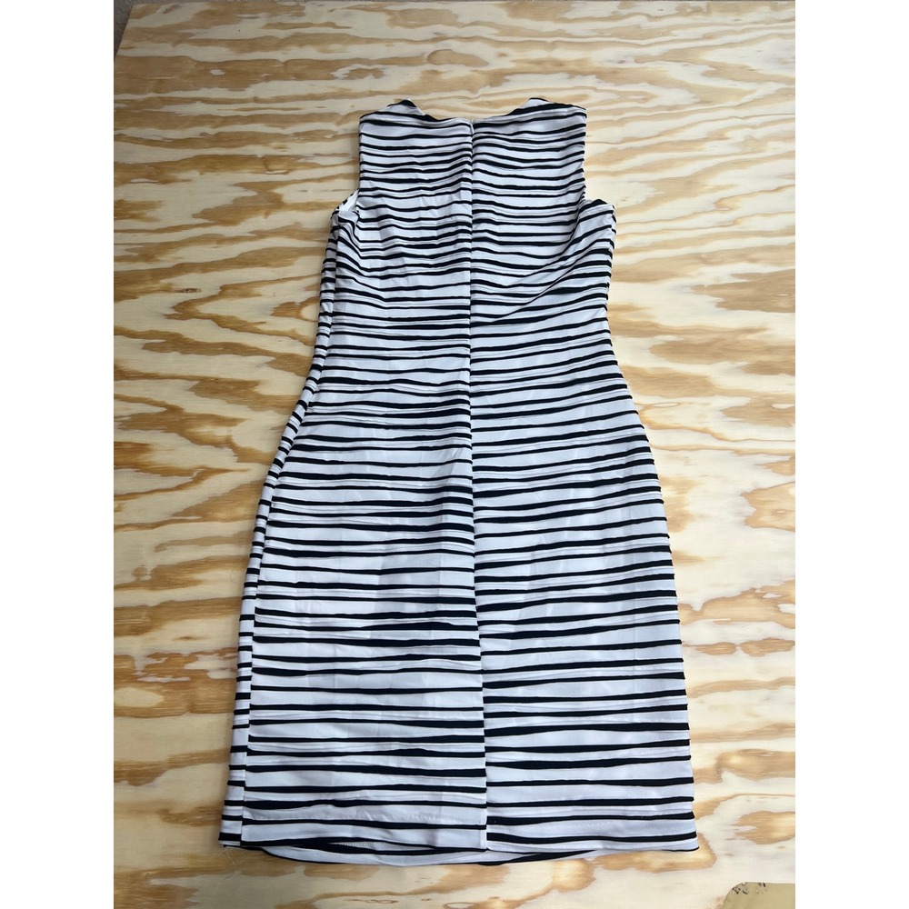 Calvin Klein Womens Black White Striped Sleeveless Sheath Dress Size 4 - Picture 3 of 6